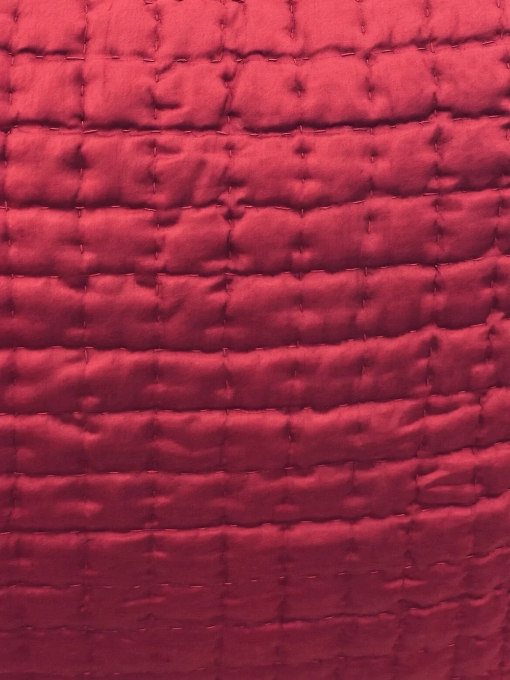 Pottery Barn silk box/grid quilted pillow cover 20x20 deep red